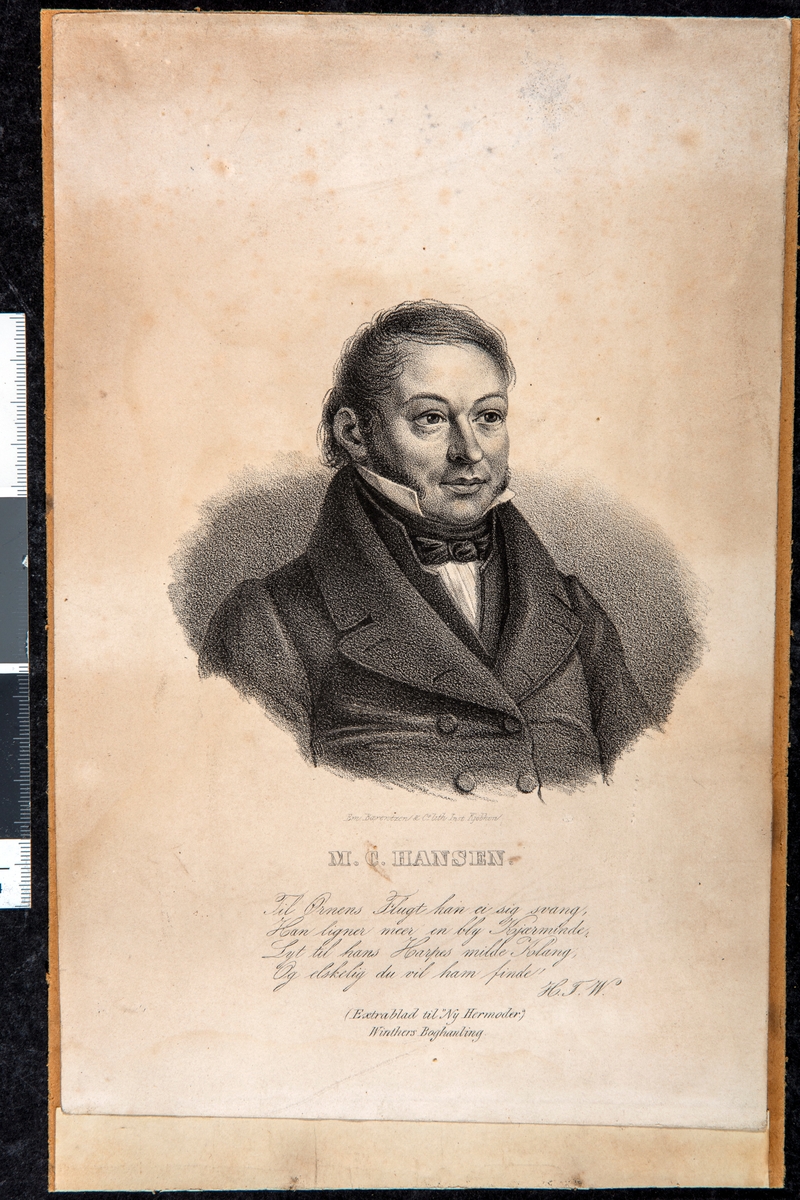 Portrett M. C. HANSEN. Skillingstrykk, gjenstands nummer: OF.1815