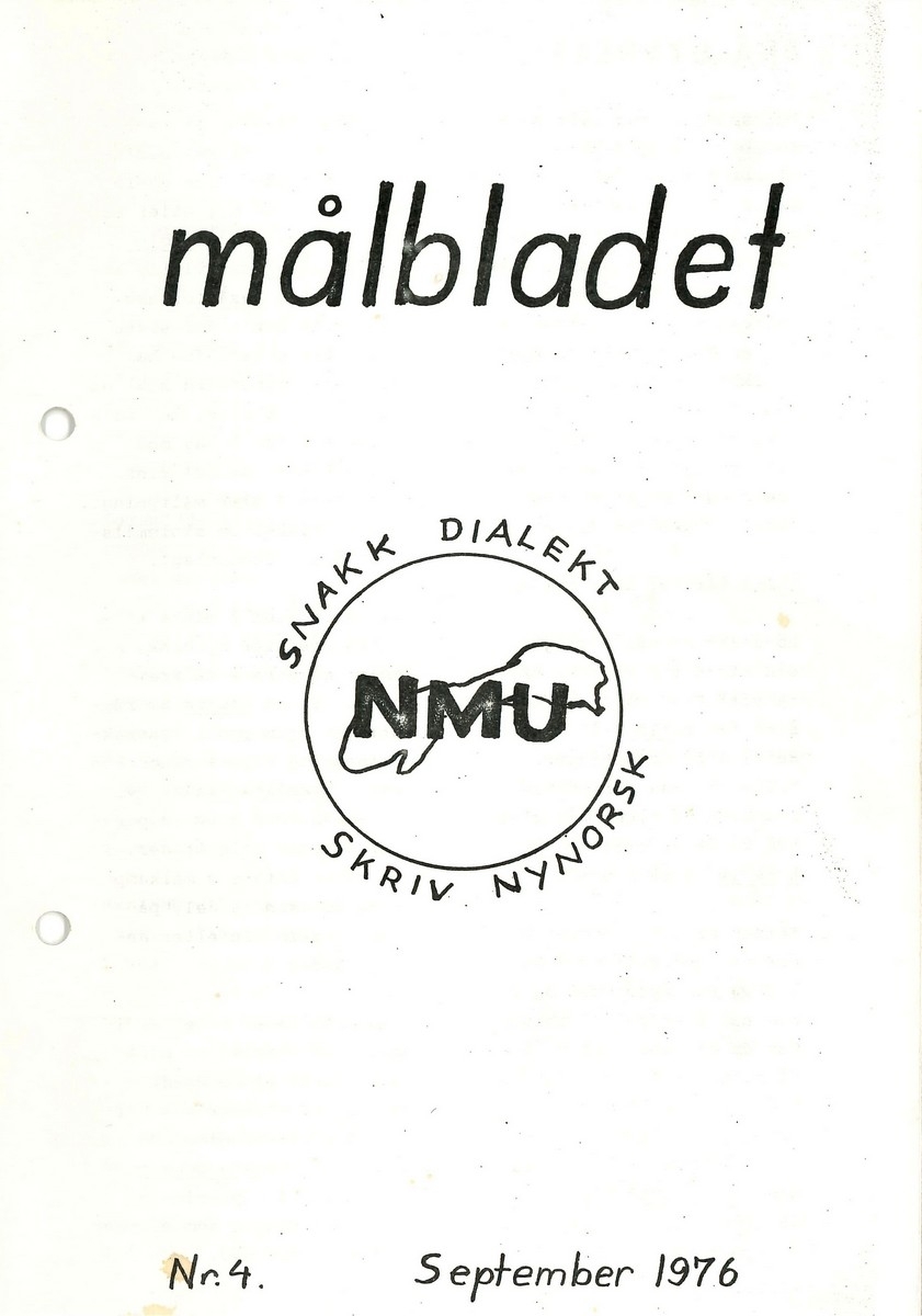 Utgåve av Målbladet på 12 A5-sider frå september 1976. Målbladet var medlemsavisa til Norsk Målungdom i Trondheim.