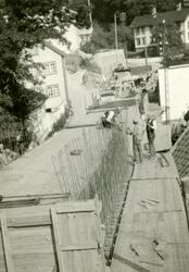 Fra byggingen ved Østerklev bru 1930 - forskaling av dragere