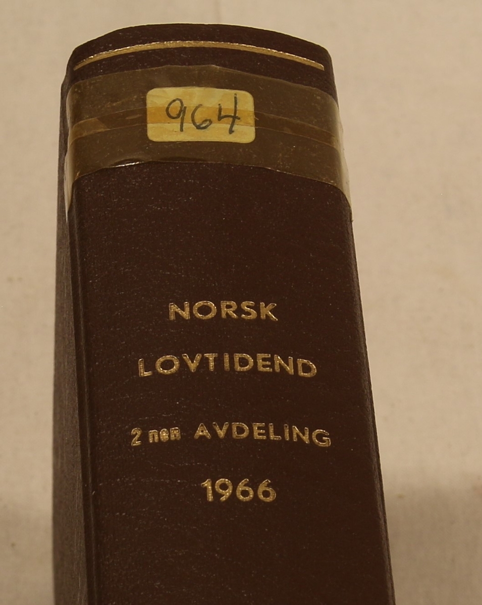 Tittel: Norsk Lovtidend annen avdeling 1966