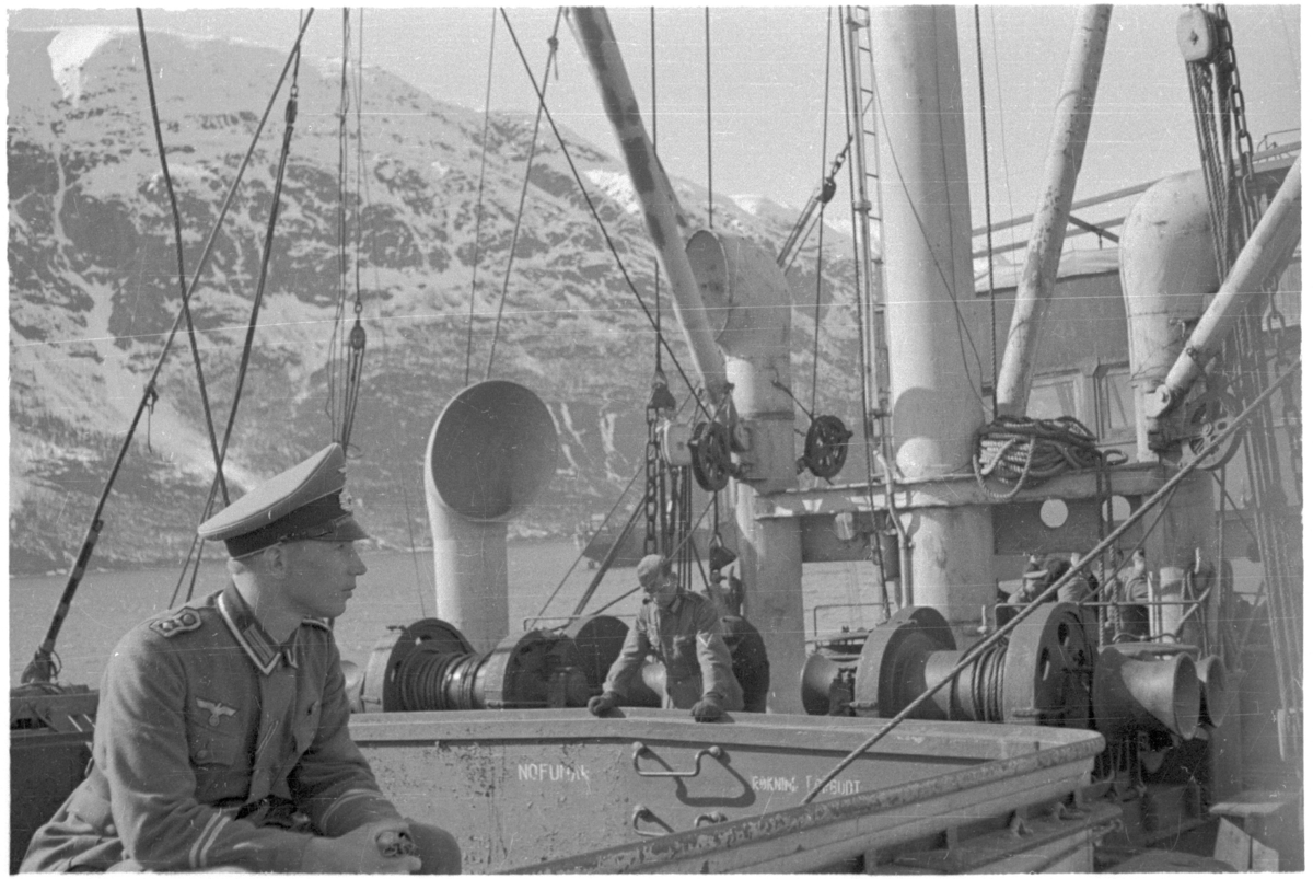 Tyske soldater ombord i M/S "Rigel".
