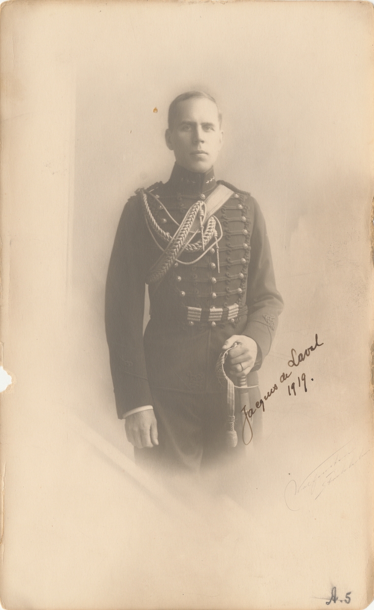 Porträtt av Jacques de Laval, kapten vid Upplands artilleriregemente A 5.