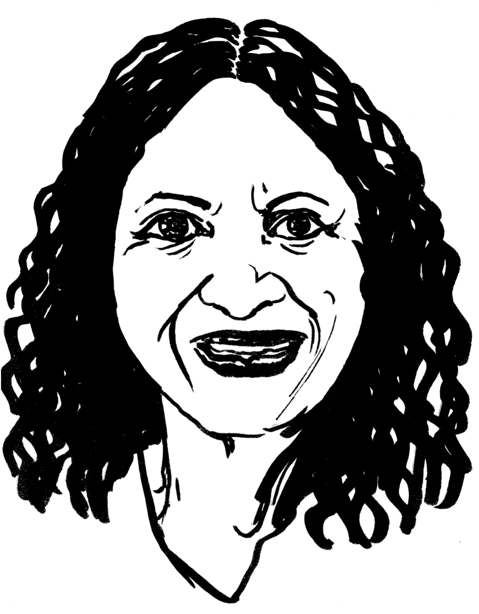 Drawing illustrating a woman.