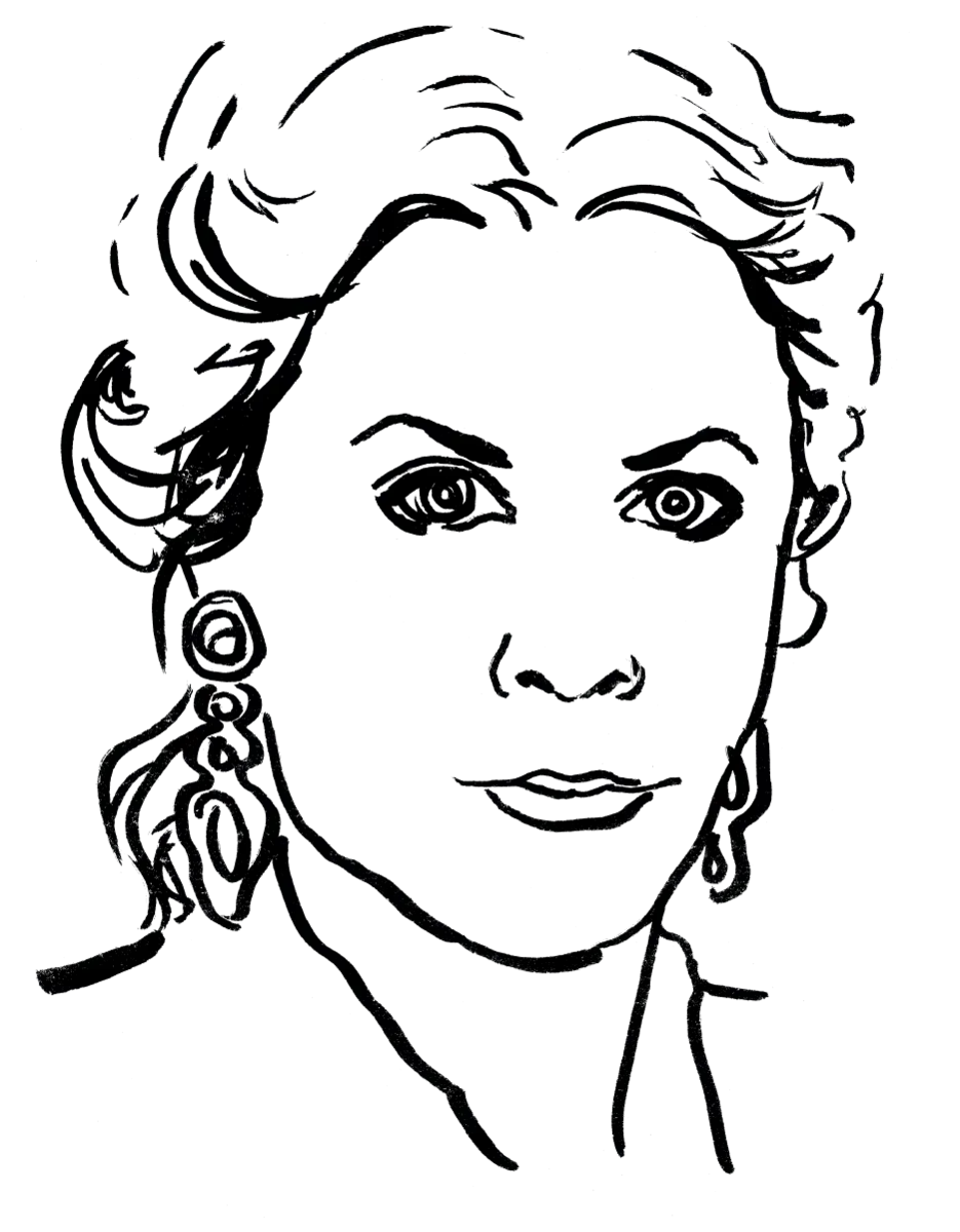 Drawing illustrating a woman.