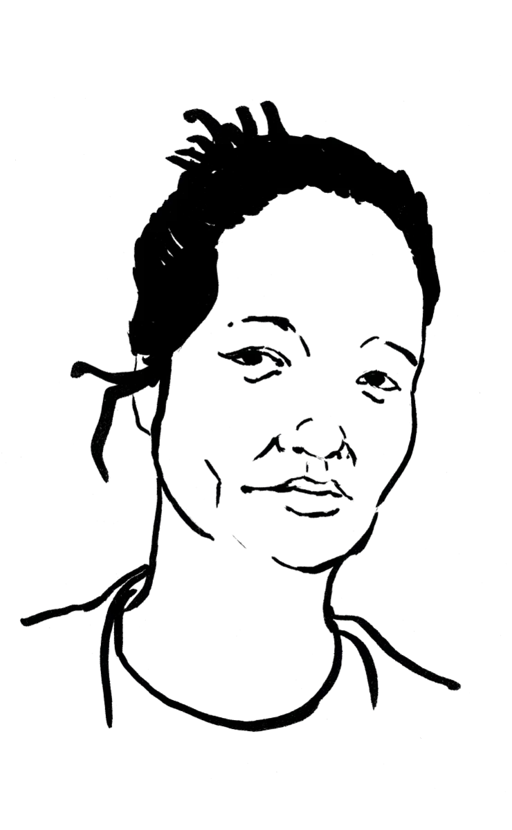 Drawing illustrating a woman.