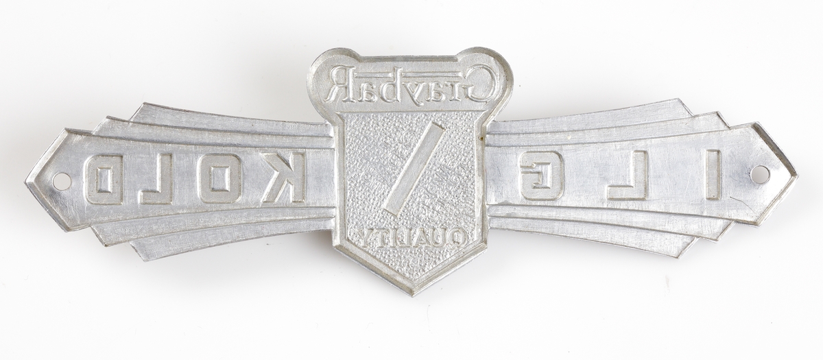 Emblem. Varumärke "Graybar ILG KOLD Quality” från 1920-1930-talet.