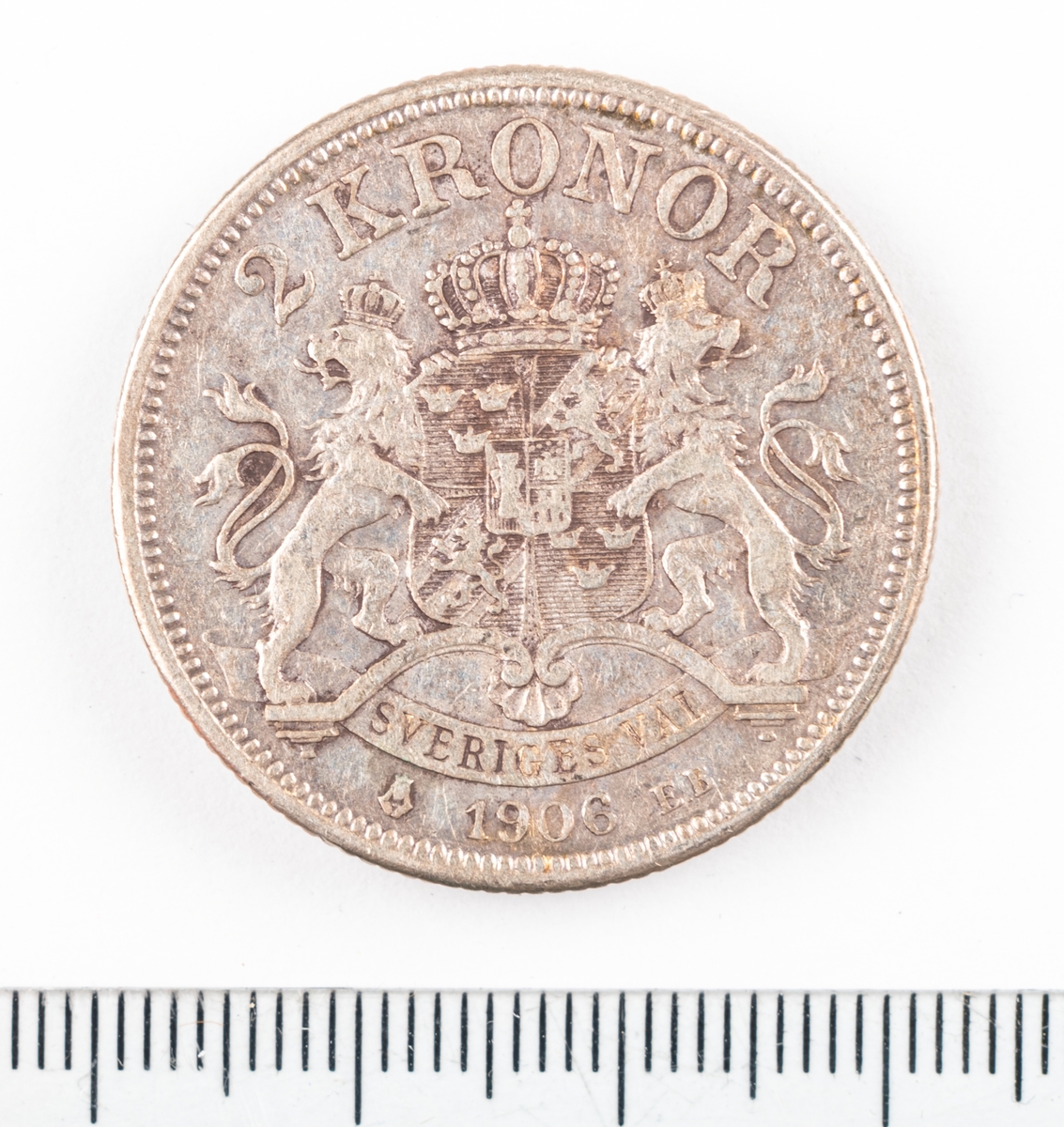 Mynt, Sverige, 2 kronor, 1906.