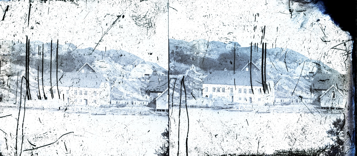 Gierløffgården på Øya, Skåtøy kommunegård - stereoskopisk dobbelbilde.