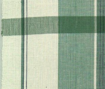 Vävprov till handduk i halvlinne med namn efter kvinnorna i fruntimmersveckan. Varp av oblekt, blekt, grönt, blågrönt och mörkblått bomullsgarn 30/2 som randats med ljusa kanter, ett brett grönt mittparti och en mörkgrön rand i mitten med smala mörkblå ränder. Till inslag halvblekt lingarn 16. Likadan varp som handduk ACVLH 1160:1.ACVLH 1160:4 med måtten l=240 mm och b=398 mm har sitt gröna mittparti varpat schatterat av ett kallare grönt bomullsgarn 30/2. En mörkgrön rand är vävd på mitten av vävprovet.ACVLH 1160:5 med måtten l=340 mm och b=395 mm har sitt gröna mittparti varpat av ljust turkos bomullsgarn 30/2 och en varm mörkgrön rand i mitten. En mörkgrön bred rand är vävd på ena kortsidan.