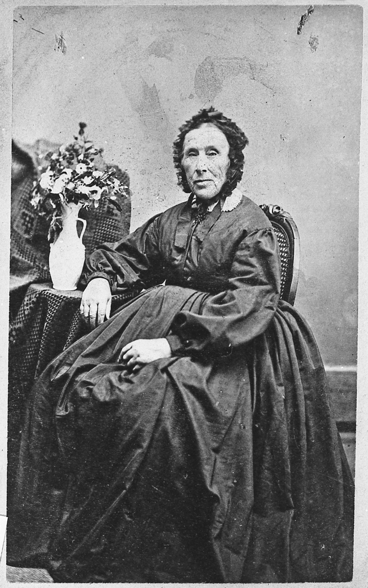 Ukjent kvinne fra Sigdal, avfotografert i Wisconsin. Antagelig 1860-70.