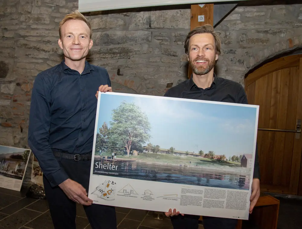 Kasper Lorentzen og Kristian Langkilde er vinnerne av arkitektkonkurransen om nytt museumsbygg på Domkirkeodden.