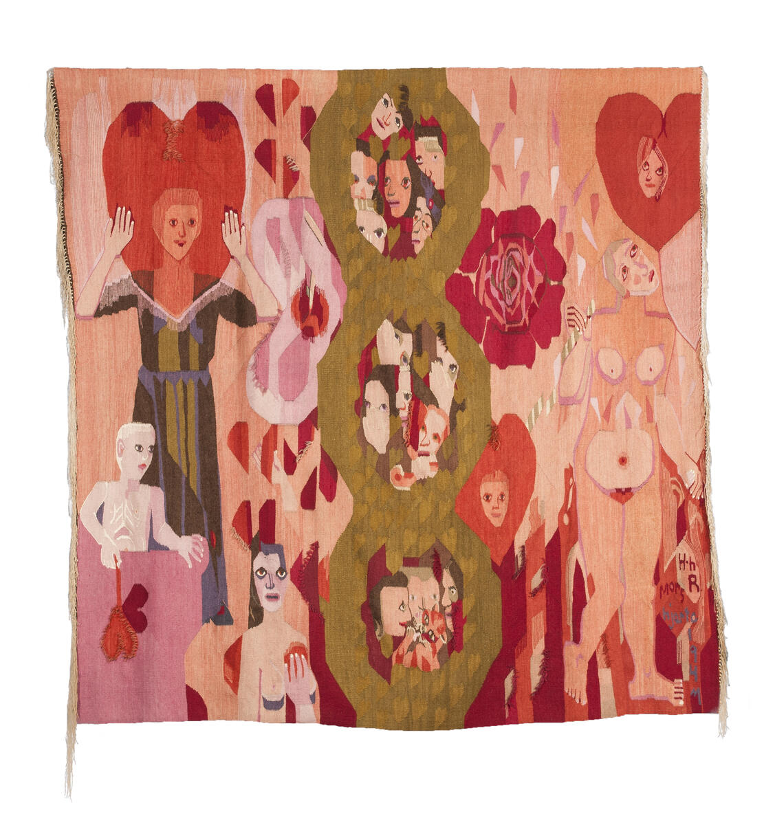 Hannah Ryggen, "Mother's Heart" (1947). Tapestry in wool and linen. In the collection of Nordenfjeldske Kunstindustrimuseum. Photo: Anders S. Solberg. © Hannah Ryggen / BONO 2022 (Foto/Photo)