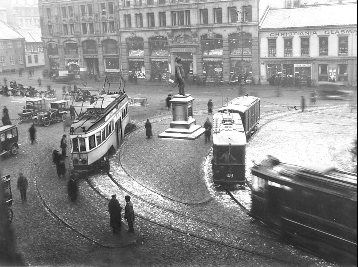 Kristiania Sporveisselskab, korntrikk 49 med tilhenger og Ekebergbanen