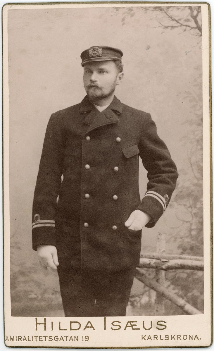 Kabinettsfotografi - Albert Helin, Kungliga flottan, Karlskrona 1890