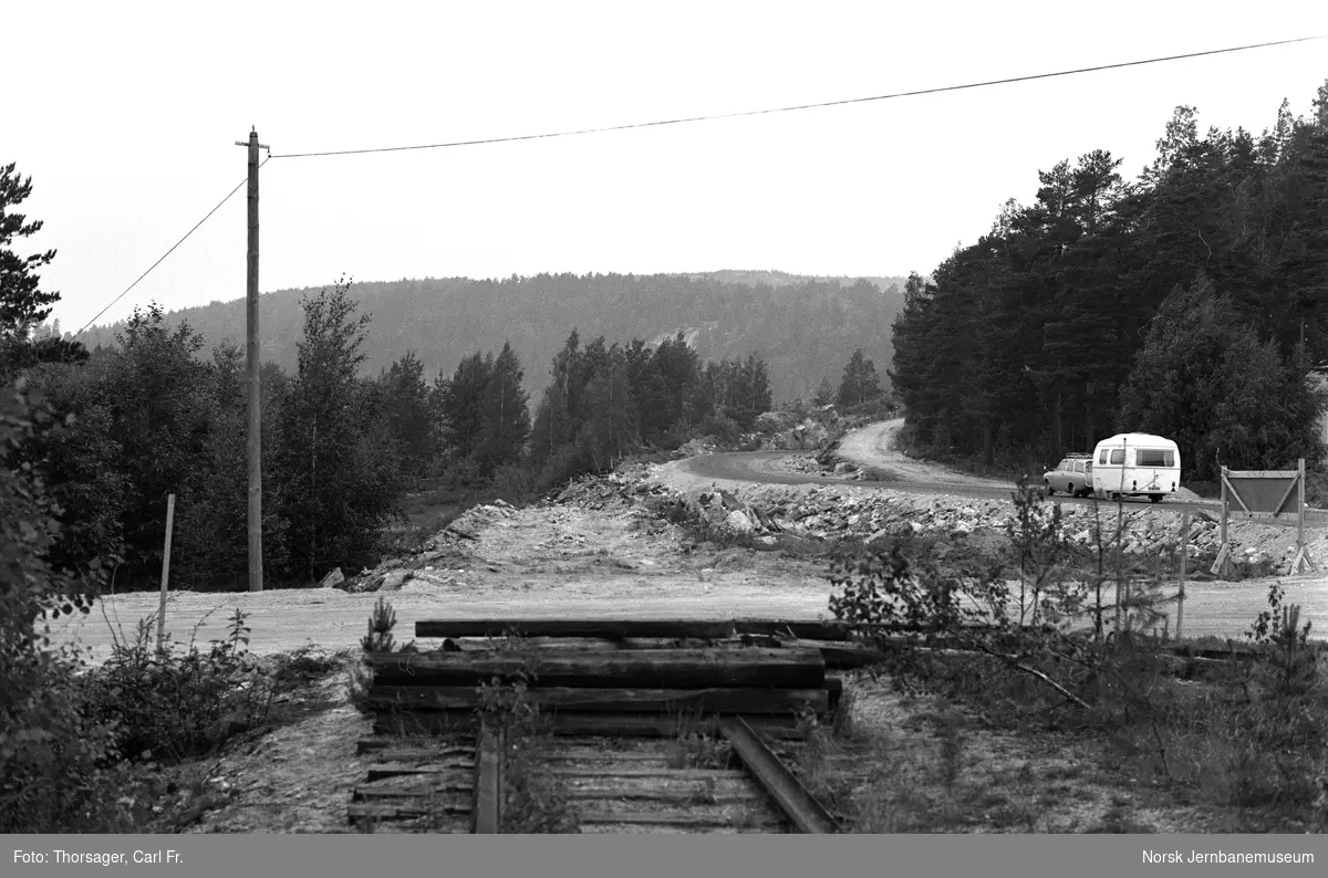 Skinnetipp ved Simonstad på nedlagte Treungenbanen