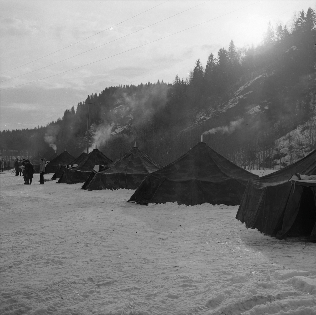 Oppmøte i Øysand leir før reise til militærøvelse på Stiklestad