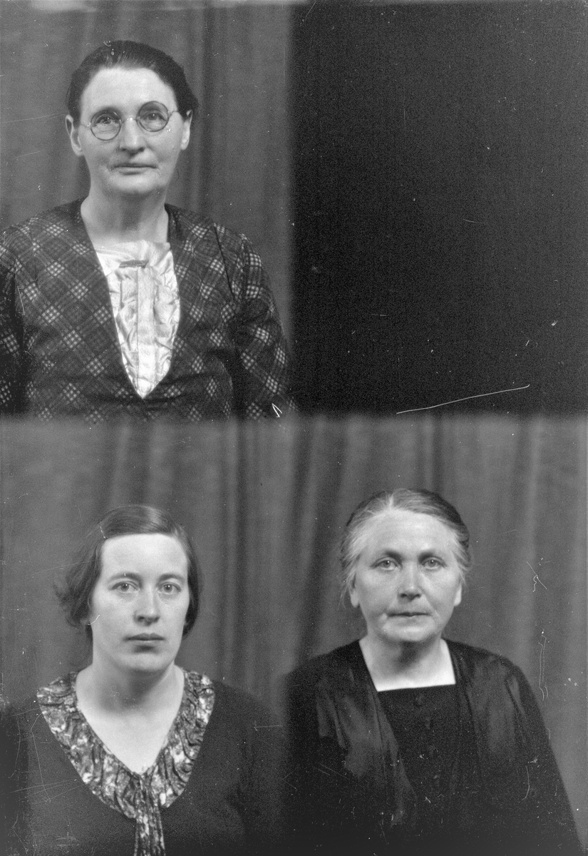 Portrett. To eldre og en ung kvinne. Bestilt av Marie Kalstø + Laura ...