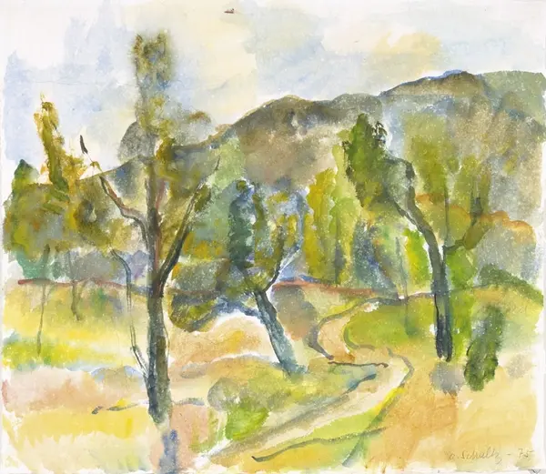 I korkeskogen ved Les Meurs [Akvarell]