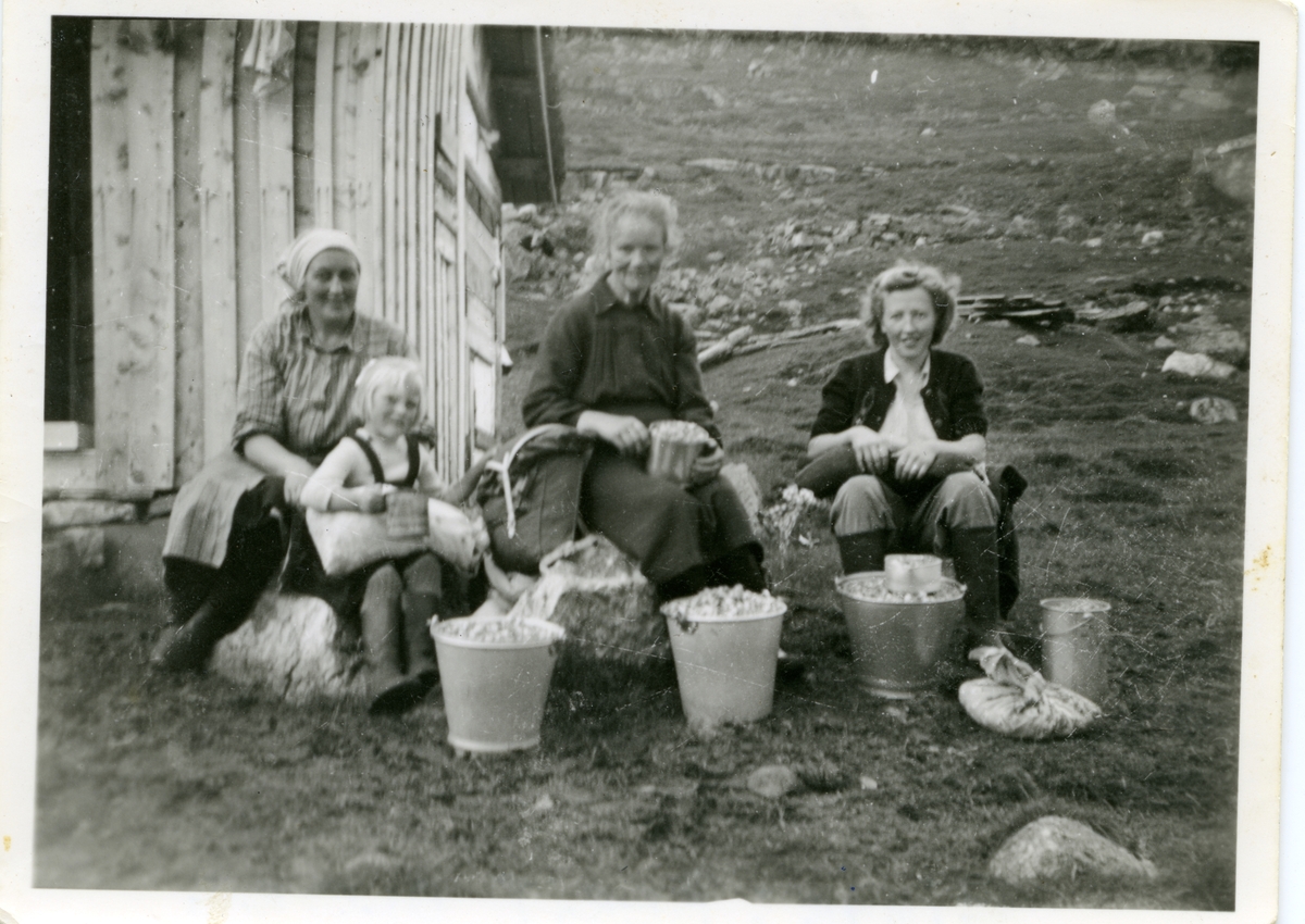 Frå venstre: Sigrid Bakken, Berit Bakken g. Oldre, Anne Øyo og Borghild Bakken
