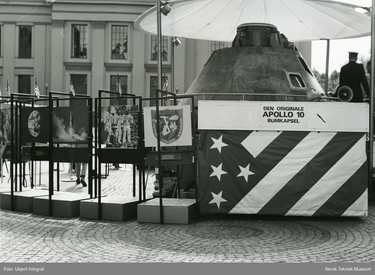 Komandoseksjonen til Apollo 10 på Universitetsplassen i Oslo, juli 1970