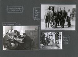 Albumblad, personalet ved Teknisk museum i arbeid på kontore