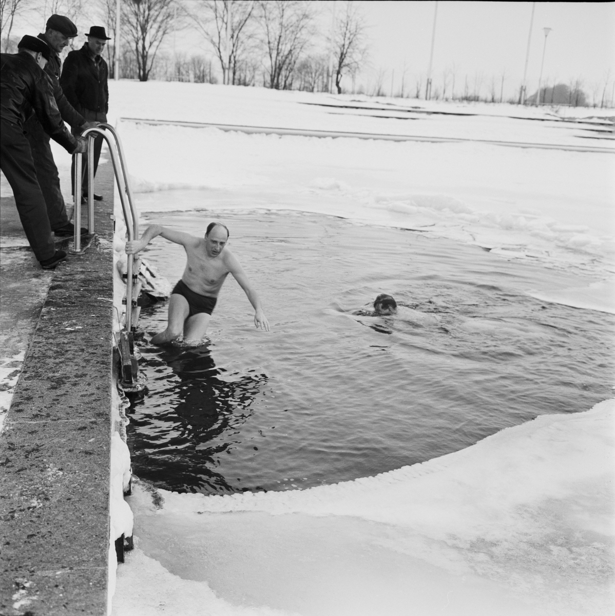 Vinterbadare, Fyrisbadet, Uppsala 1962