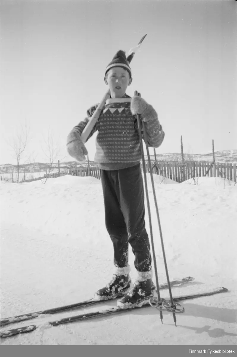 Oddvar Betten. Skiløper med ishakke på begynnelsen av 1960-tallet.