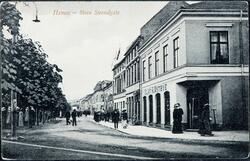 Postkort, Hamar,  Strandgata 13, i krysset Strandgata - Park