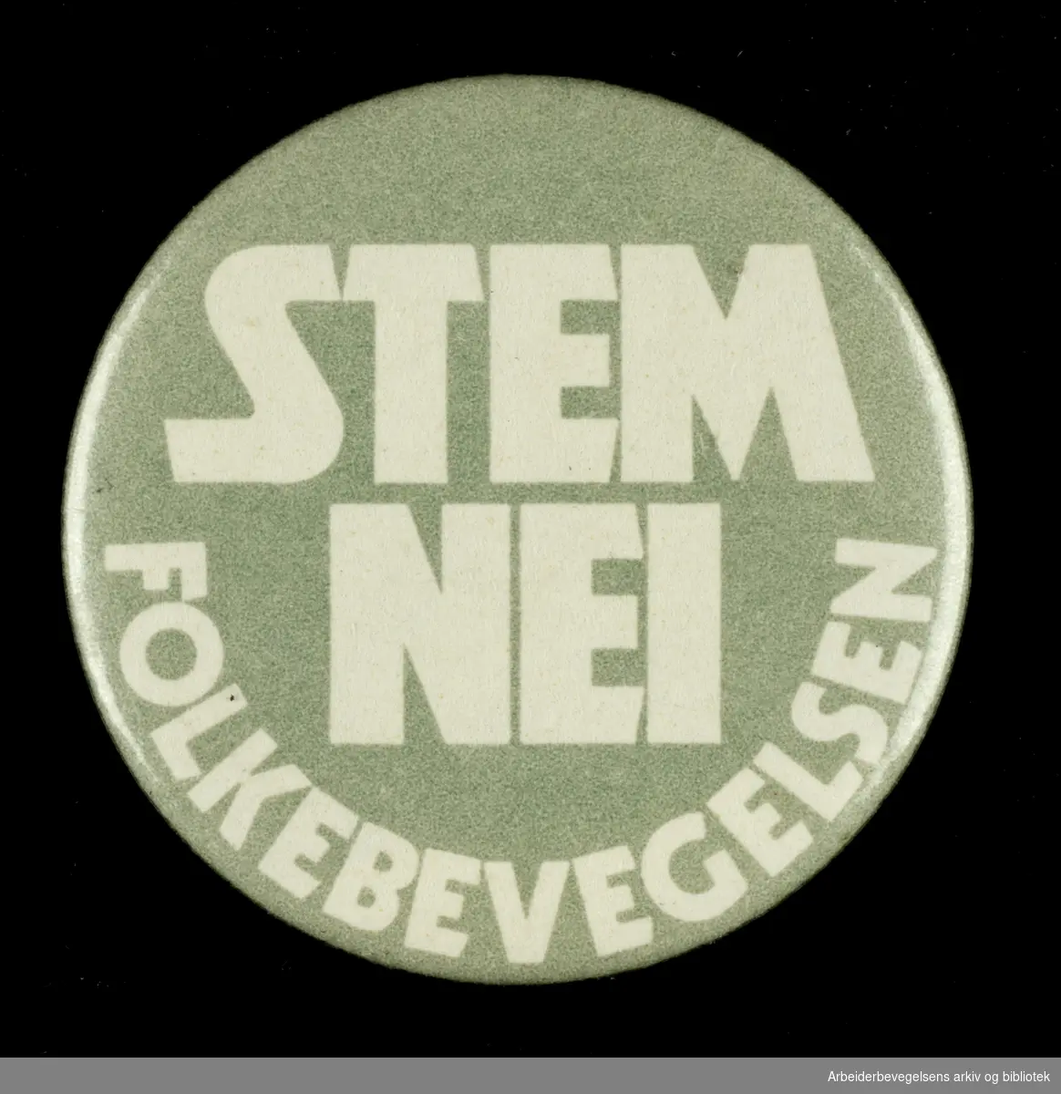 Folkebevegelsen Stem Nei. Button. Format:3 x3 cm