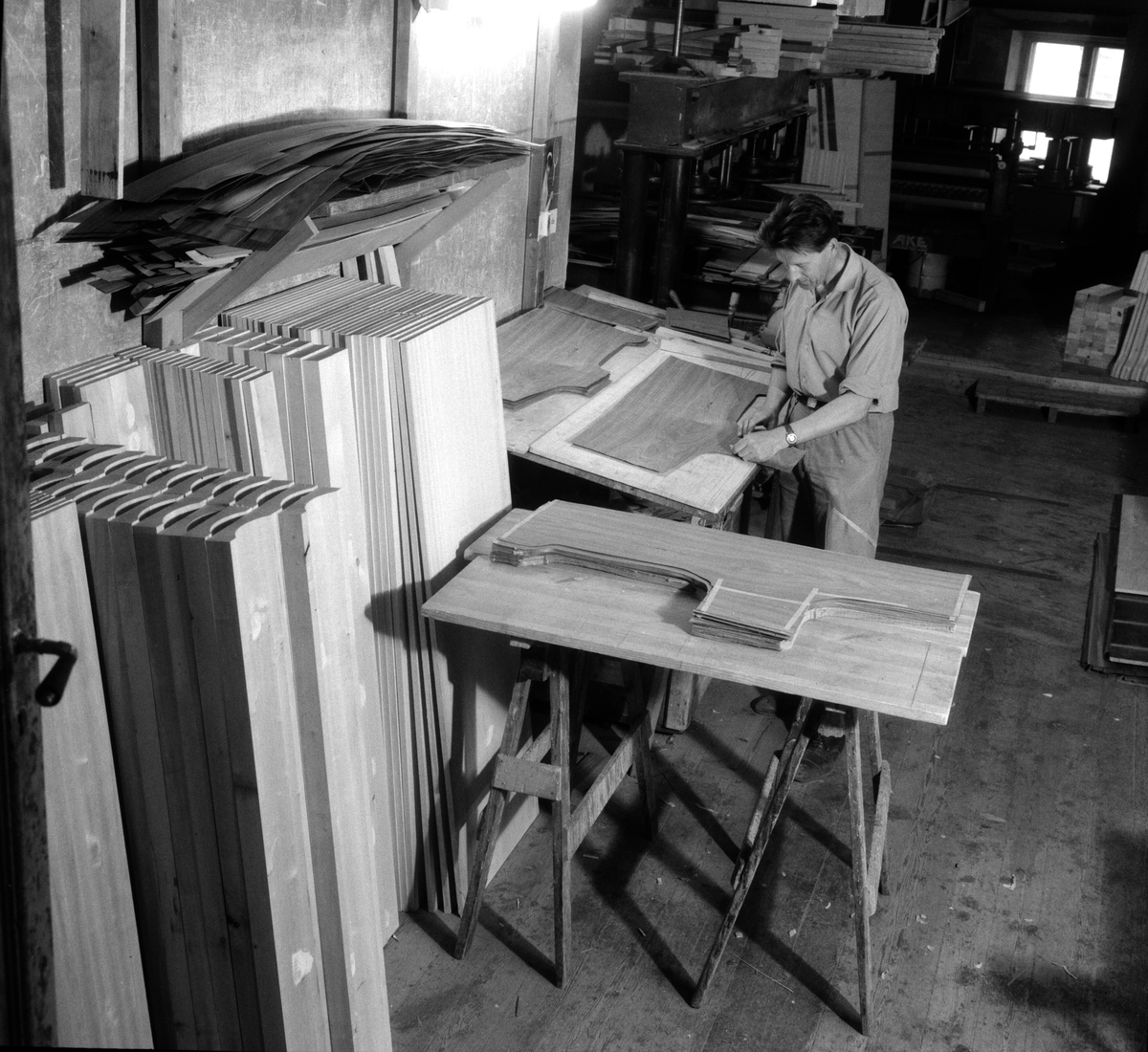 Interiörer från Baumgardts pianofabrik, 1964.