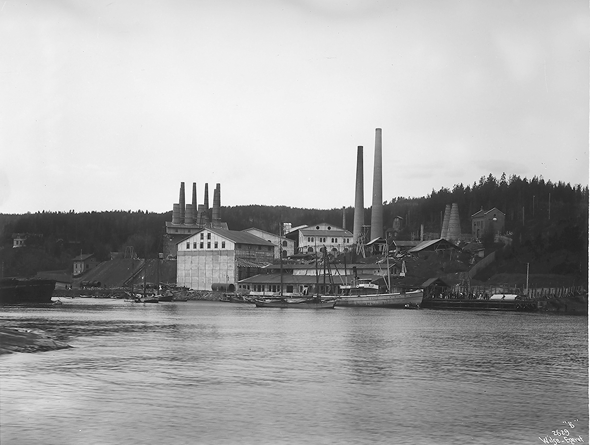 A/S Christiania Portland Cementfabrik i Slemmestad, Røyken. Fotografert 1909.