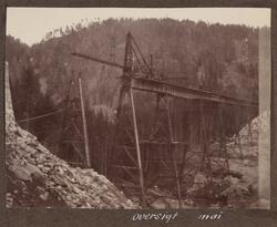 Tjerndalen viadukt på Bratsbergbanen under bygging
