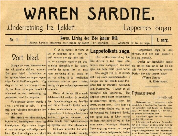 Waren Sardne første utgave 1910. Foto/Photo