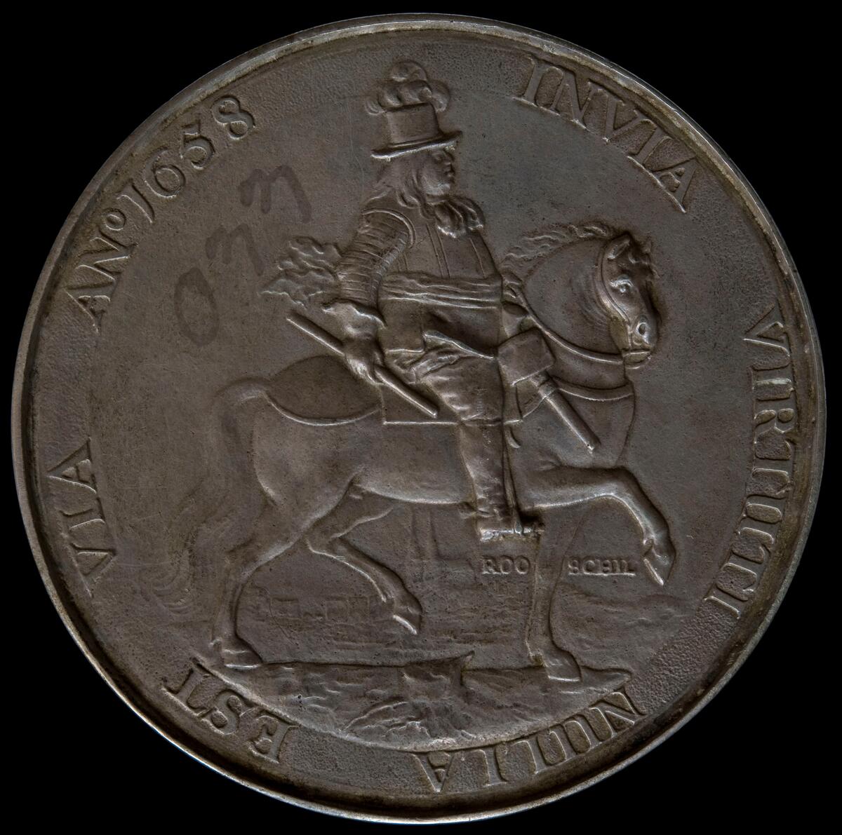 Medalj Karl X Gustav. Härnösands Allmänna Läroverk

