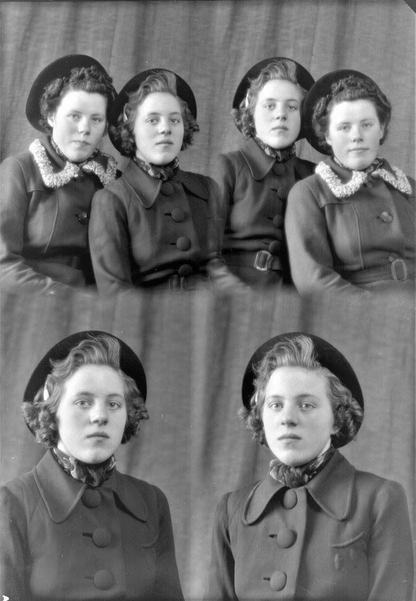 Portrett. To unge kvinner med hatt og rakk. Bestilt av Frk Gerda Skjold