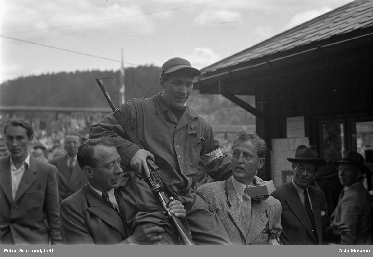 Landsskytterstevnet 1950, arrangert av Oslo Østre Skytterlag, menn, skytterkonge på gullstol