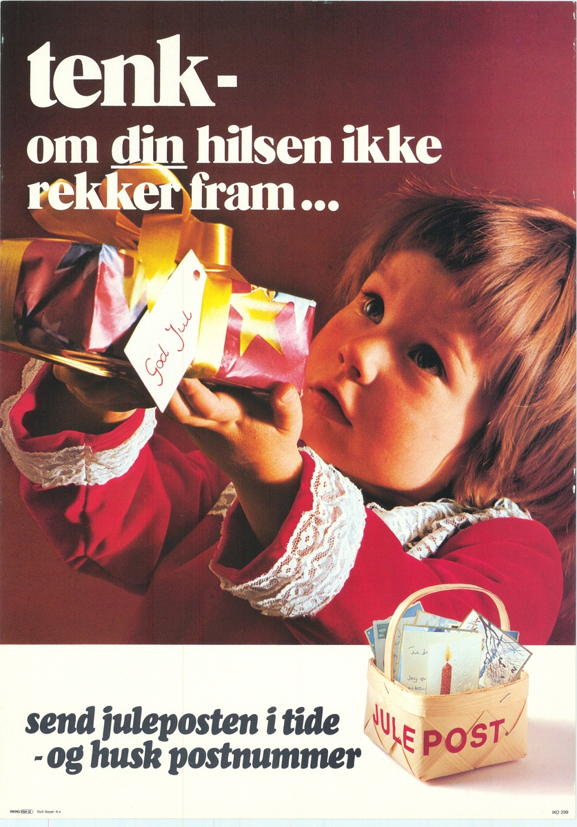 Tosidig reklameplakat med tekst på nynorsk og bokmål, med bildemotiv og tekst.