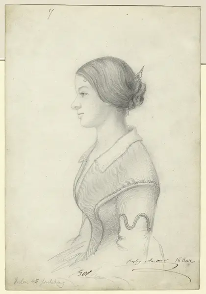 Betzy Anker 15 år. 1845 [Tegning]