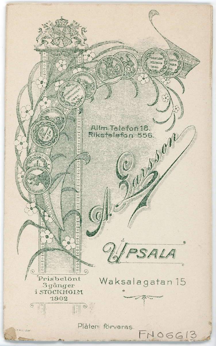 Kabinettsfotografi - två män, Uppsala 1904