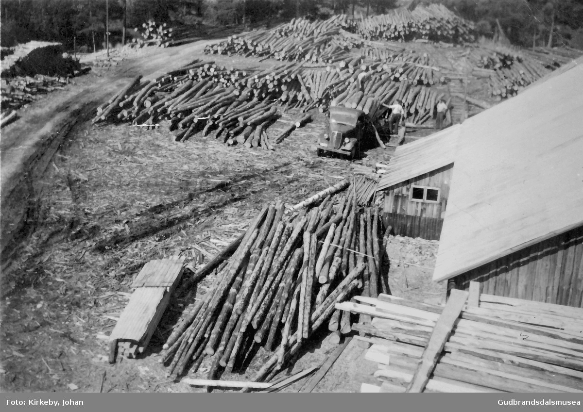 Tømmerlageret ved Nordberg Sag og Høvleri ca. 1950