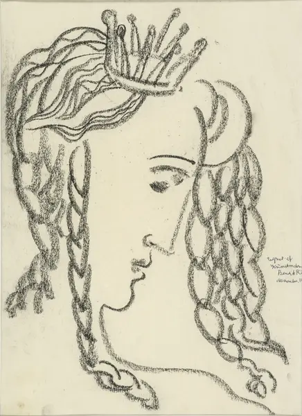 Kvinneansikt [Tegning]