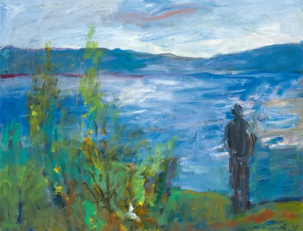 Fiskeren / Ved vannet [Maleri]