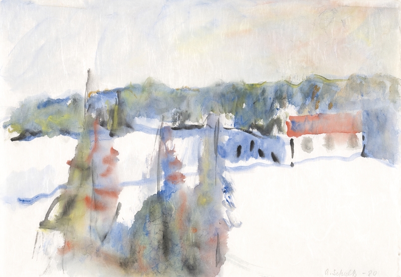 Vinterdag [Akvarell]