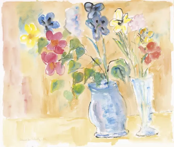 To blomstervaser [Akvarell]