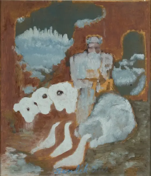 Hyrden og de tre lam [Maleri]
