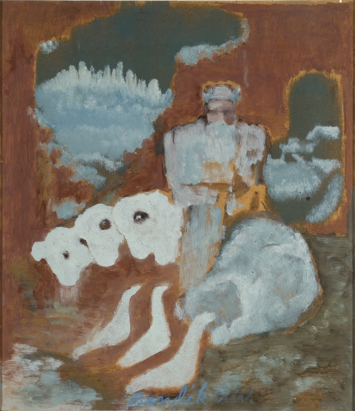 Hyrden og de tre lam [Maleri]