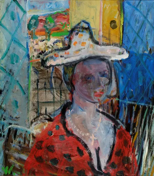 Dame med hatt [Maleri]