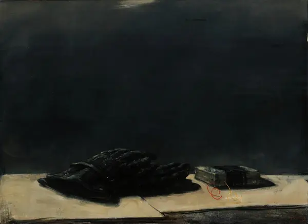 Stilleben. Sorte hansker [Maleri]