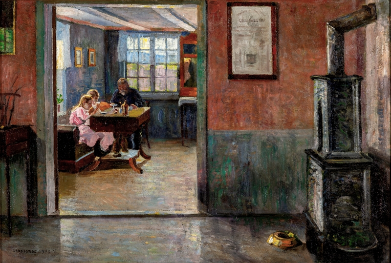 Kjøkkenet på Smestad [Maleri]