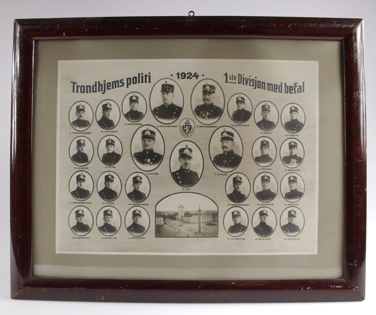 Trondhjems politi 1924 1ste divisjon med befal